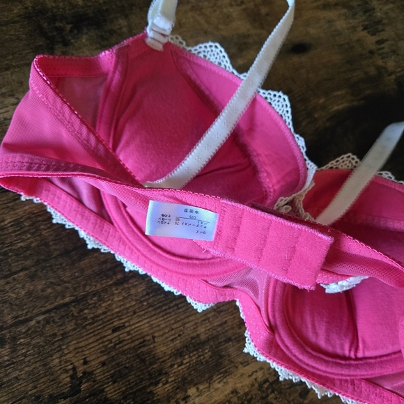 Japanese Brand embroidered lace bra 34C push up removable strap/ strapeless bra - Picture 3 of 4